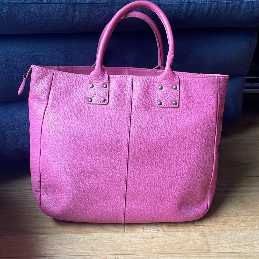 Gap, pink soft leather tote bag